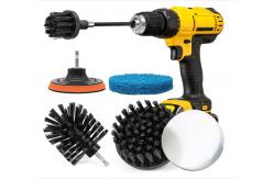 China Extended Long Attachment Drill Scrubber Brush 6 Pack Black supplier