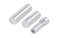 China Snap Gloss Lipstick Tube Aluminum Empty Shiny Silver 3.5g supplier
