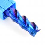 1 - 12mm Blue Coated Carbide End Mill 3 Flute Aluminum Cutting Milling Cutter Spiral Router Bit CNC End Mill for sale