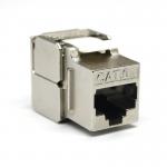RJ45 Shielded Toolless 180 Degree Cat6A STP Keystone Jack ISO9001 for sale
