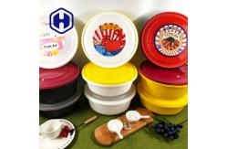 China 1100ml  Fruit Lunch Fried Chicken Plastic Salad Bowl With Lid Custom Printing supplier