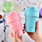 5.5*13cm 12oz Drinkware Bottle Collapsible Silicone Coffee Cup Gift Customization