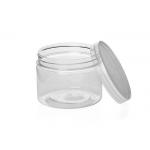 Square Eco-friendly Clear Pet Jars , Screwing Cap Clear Plastic Cylinder