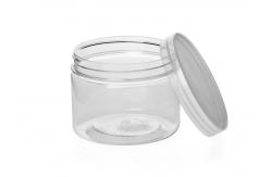 China Square Eco-friendly Clear Pet Jars , Screwing Cap Clear Plastic Cylinder supplier