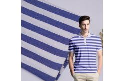 China Moisture Wicking Cotton Pique Fabric Breathable Stretch Striped Lycra Texture supplier