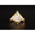 K9 White Material Crystal Glass Awards Customized Size With Gold Metal Base for sale
