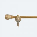 Customized White Gold Colour Curtain Rod Kit 1-6M Aluminum Alloy Finials