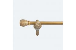 China Customized White Gold Colour Curtain Rod Kit 1-6M Aluminum Alloy Finials supplier