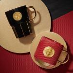 Customized Gold Handle Mugs With Gold Nameplate In Durable Earthenware / Stoneware / Porcelain for sale