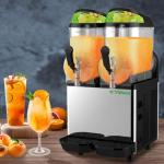 2 Tanks  20L Dual Restaurant Countertop Slush Machine Rotating for sale