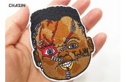 China Custom Cool Punk Clothing Embroidered Skull Patches And Glue Backing NO MOQ supplier