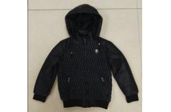 China Blue Hooded Kids Padded Jacket Boys Adjustable Cuffs Anti Shrink supplier