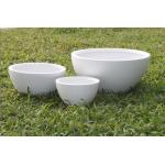 Modern Round Fibre Clay Garden Pots Hand Carved Lightweight for sale