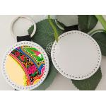 Leather Sublimation Custom Blanks Keychain Heart Round Rectangular Shapes for sale