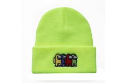 China Character 60cm Fluorescent Knit Beanie Hats Custom Pattern supplier