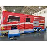 Red And Blue Inflatable Car Bounce House Fire Truck Jumping Castle