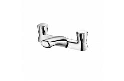 China Bath Taps Mixer  Bathroom Filler Tub Tap Monobloc Dual Lever Chrome Brass Faucet supplier