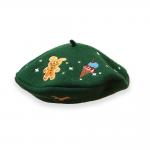 Embroidery Beret Cap Hat Multi Color Wool Material For Winter for sale