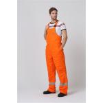 2 Side Pockets Orange Winter BIB Pants With Covered Metal Zip