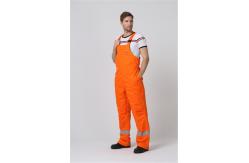 China 2 Side Pockets Orange Winter BIB Pants With Covered Metal Zip supplier