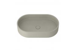 China Pop Up Drain Concrete Wash Basin Oval Shape Bathroom Sink supplier