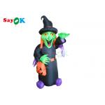 PVC Halloween Garden Decoration Inflatable Props Horror Witch Silk Printing for sale