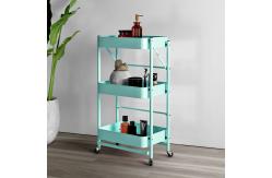 China Mobile Three Tiers Metal Rolling Cart Trolley Storage With Wheels supplier