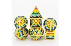 China 16mm Smooth RPG Metal Dice Custom DND Logo Rainbow Game Set supplier