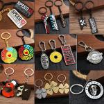 Zinc Alloy Key Ring Enamel Keychain Custom Metal Keychains Letter Logo Engraved Keyring for sale