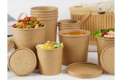 China Microwavable Disposable Biodegradable Soup Cups With Paper Lids supplier