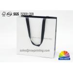 Fashion Custom Paper Shopping Bags / Paper Carry Bag With Ribbon Handle for sale