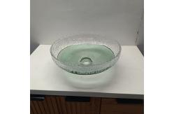 China Smooth Finish Glass Vessel Basins With Center Drain Location supplier