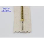 Pants White Heavy Duty Brass Zippers , Customized 6 Inch Separating Zipper