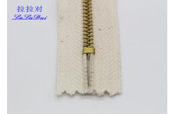 China Pants White Heavy Duty Brass Zippers , Customized 6 Inch Separating Zipper supplier