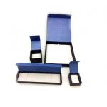Magnetic Paper Box Cardboard Rigid Jewelry Packaging Custom Blue Necklace Box for sale
