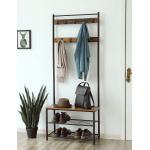 Coat Hall Shoe Bench 3 Tiers Steel Shelf Rack Organizer