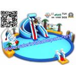 Inflatable Giant  Water Park Double  Slide For Kids , Resorts With Water Slides for sale