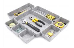 China 8 Pieces Drawer Dividers Organization Grey Felt Boxes supplier