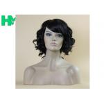 Futura Natural Black Short Curly Synthetic Wigs / Short Hair Wigs Human Hair for sale