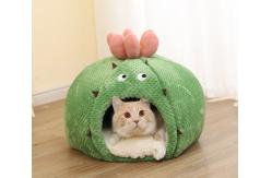 China Large Cat Bed Cave With Removable Washable Cushioned Pillow supplier