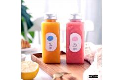 China Disposable Plastic Beverage Bottles 16 Oz 400ml Clear Square PET Bottles BPA Free supplier