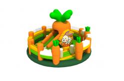 China Rabbit Themed 6x6x3.8m Inflatable Fun City blow up Playhouse Fireproof supplier
