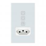 Brazilian Smart Socket Switch Wi-Fi Connected 2 Gang Wall Outlet 10A for sale