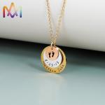 Cadmium Free SS Engraved Round Pendant Necklace