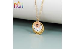 China Cadmium Free SS Engraved Round Pendant Necklace supplier