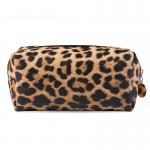Portable Women Leopard PU Leather Travel Makeup Bag for sale