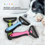 Custom Self Cleaning Cat Brush Red Blue Dog Hair Remover Comb for sale