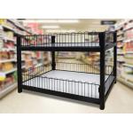 Two Layer Supermarket Display Shelving Supermarket Promotion Table With Storage Cabinet for sale