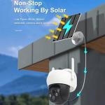 Solar IP Camera WiFi Outdoor 9000 MAh Battery AI PIR 3MP Video Surveillance Wireless Cam Home Security Protection PTZ for sale