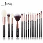 Jessup 15pcs Rose Gold Makeup Brushes Natural Hair Cosmetic Brush Kit for sale